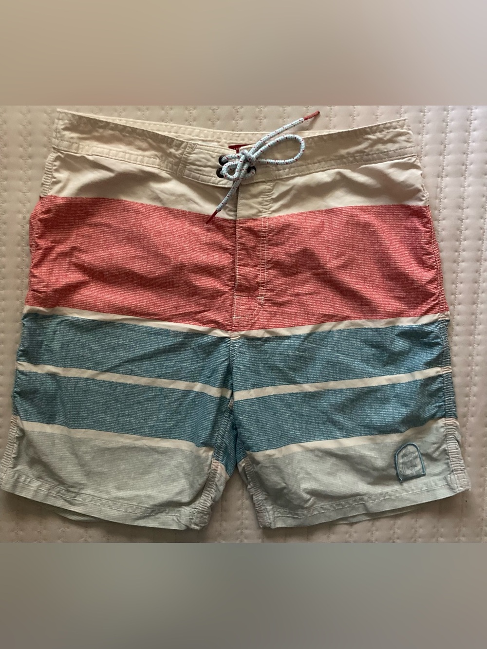 Katin USA Boardshorts Men’s 30 Surf Swim Beach Red Blue 7” Inseam Unlined
